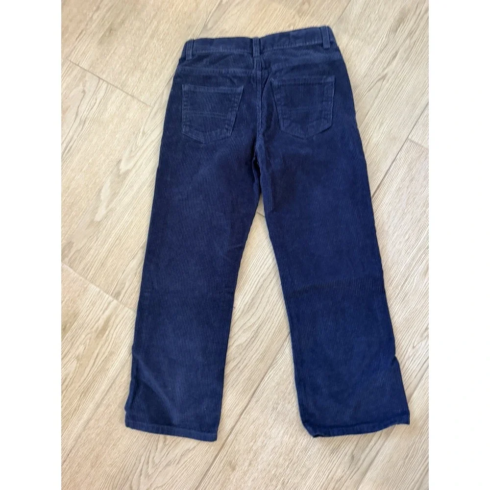 The Childrens Place Boys Dark Blue Corduroy Pants Straight Size 7 Elastic back